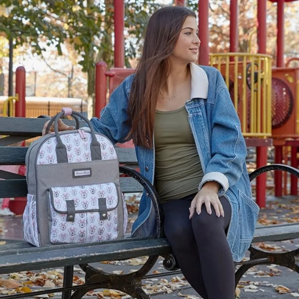 ✅Disney Baby Diaper Bag, Minnie Mouse Double Handle Backpack